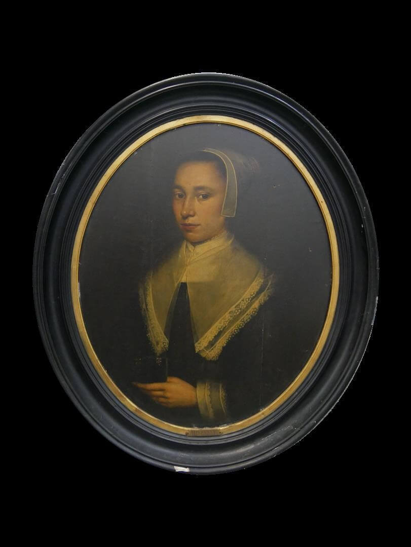 Dirck VAN SANTVOORT 1610-1680 - Portrait de dame en buste à la collerette